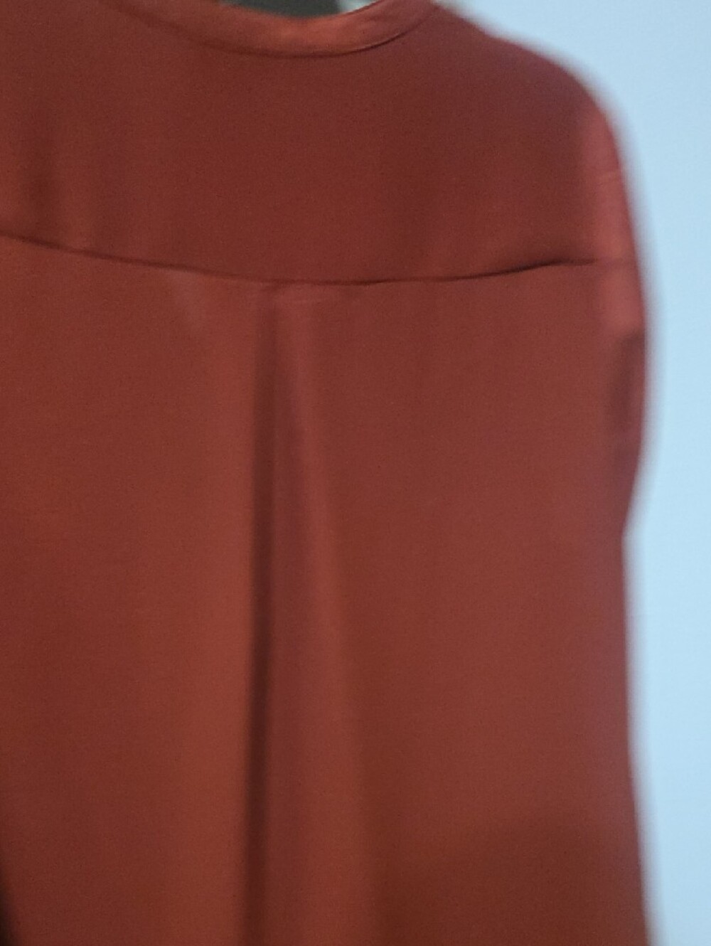 IC COLLECTION Rust Ruffle-Front Blouse - Picture 6 of 7